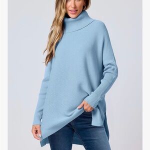 Women's Light Blue Turtleneck Sweater